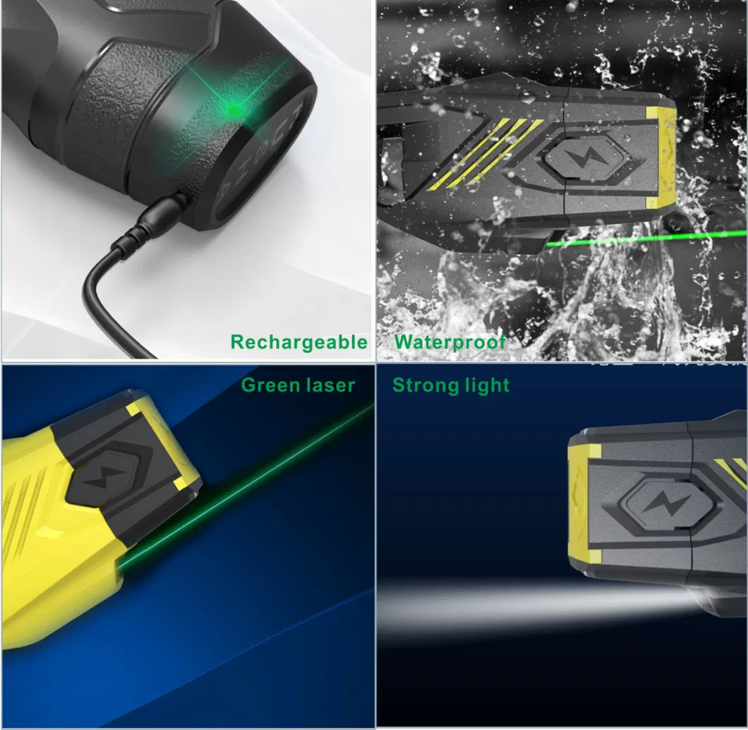 Long Distance Police Stun Gun with Green Laser Strong Light