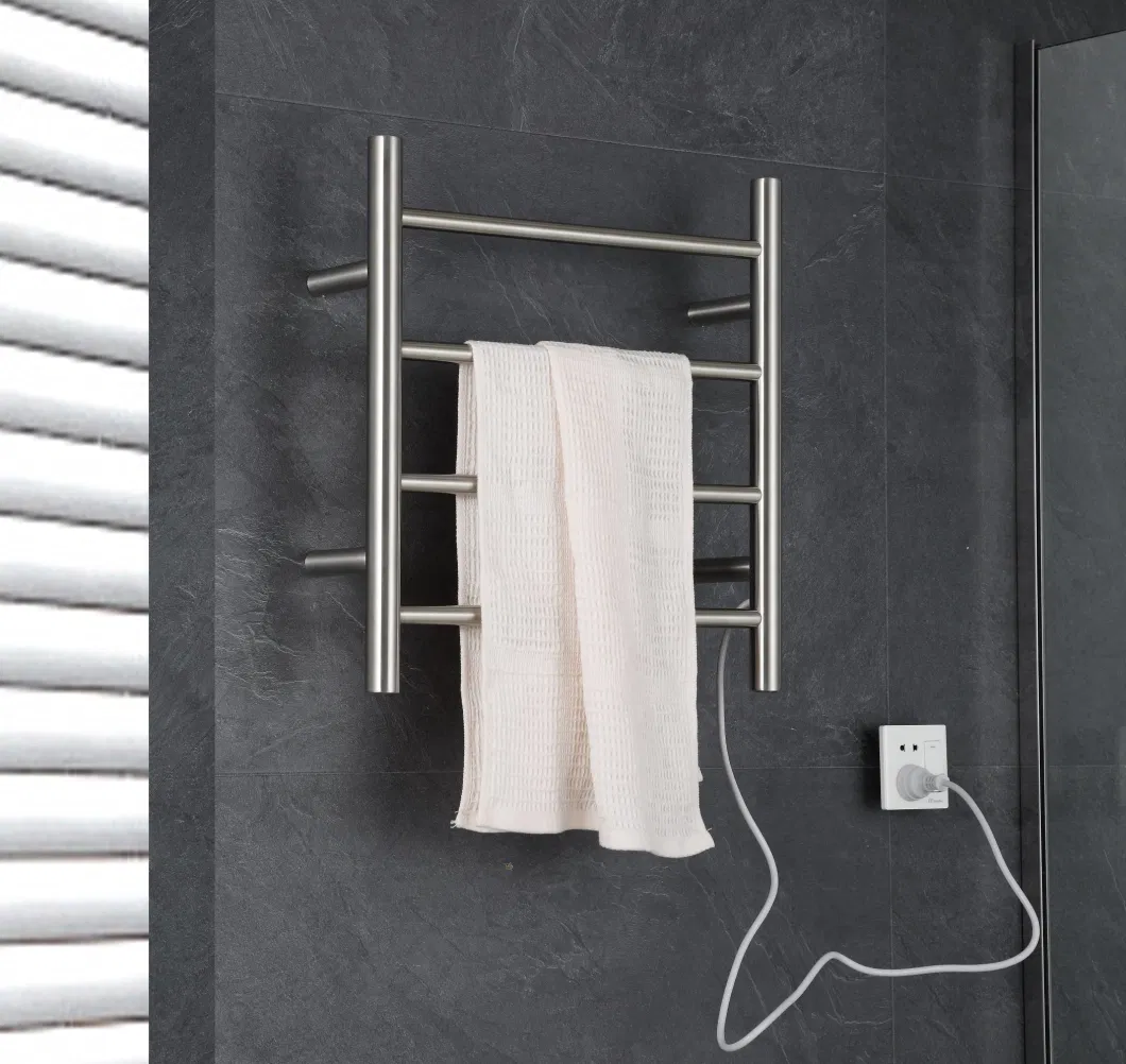 Wall Mounted 304 Stainless Steel Brushed Bathroom Electric Towel Rack