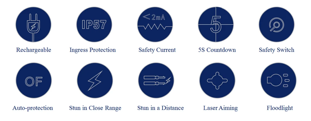 Long Distance Police Stun Gun with Green Laser Strong Light