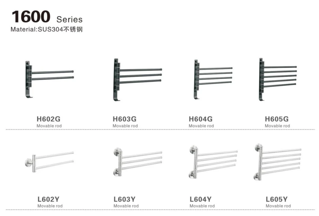 OEM Stainless Steel 304 Accessories Zinc Alloy Bathroom Hardware Chrome Towel Rack Manufacturer