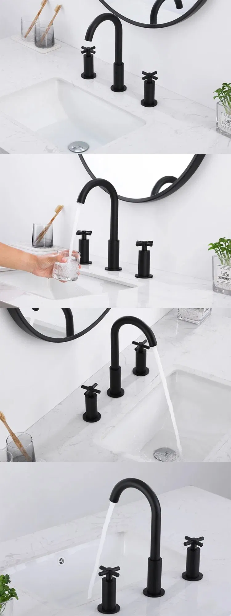 304 Stainless Steel Bathroom Taps Basin Faucet Wall Mounted