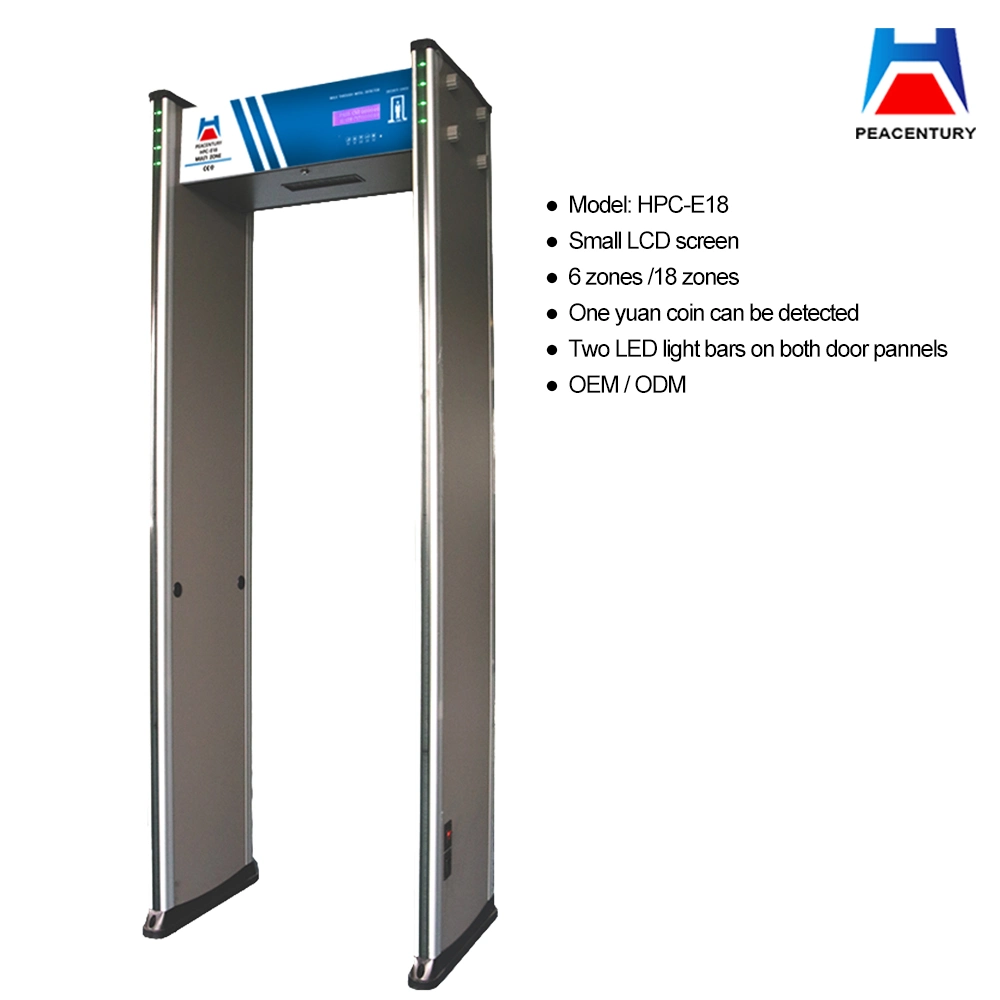 Airport Security Walk Through Body Scanner Detector Hpc-E18 Alarm Used Guns and Weapons Walk Through Metal Detector