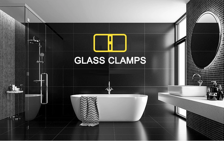 Frameless Glass Shower Clamp 90 Degree Brass Glass Fixed Clamp with Cover