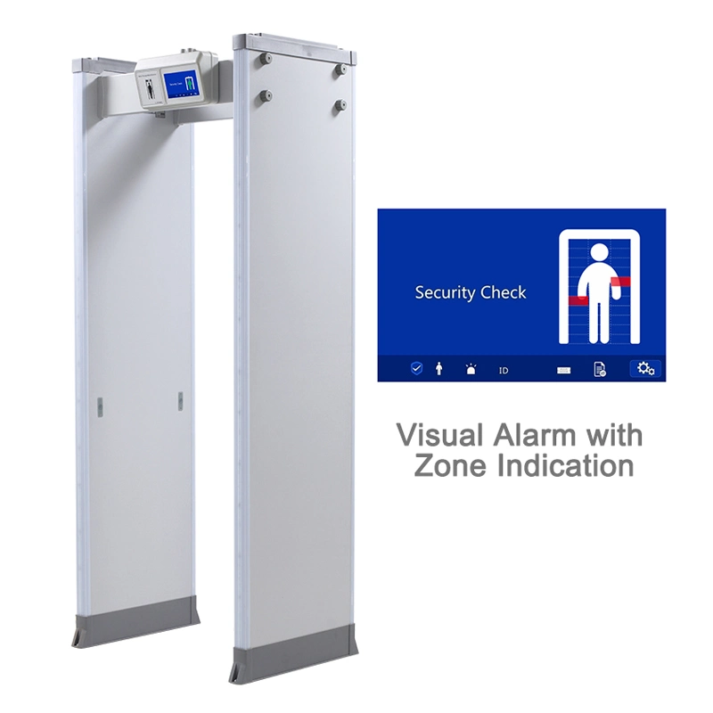 Door Frame Weapon Pinpoint Scanner Walk Through Metal Detectors with Visual Alarm Zone Indication