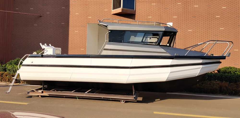 CE Approved 7.5m 24.6FT All-Welded Full Cabin Aluminum/Aluminium Pontoon Speed Fishing Boat