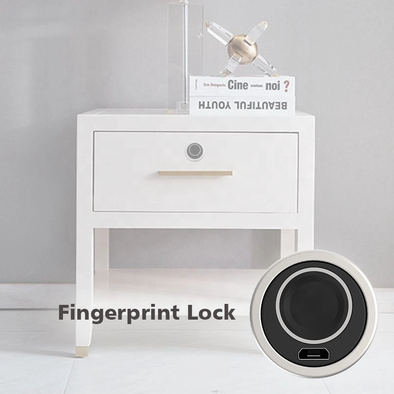 Electronic Wardrobe Desk Round Biometric Smart Fingerprint Cabinet Lock for Drawer