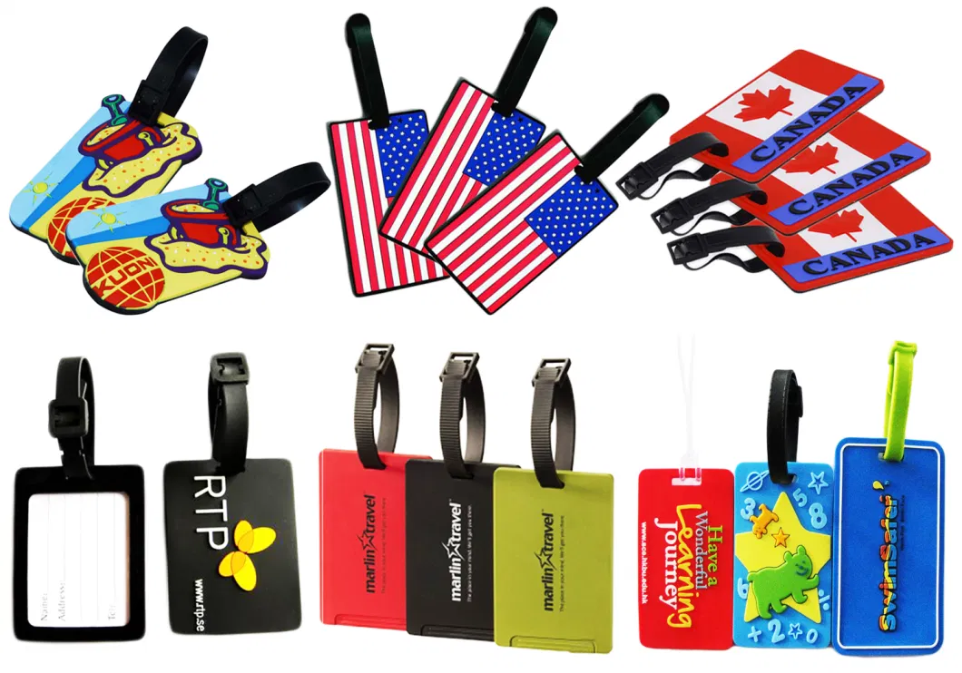 Soft PVC 2D Gun Rules Glitter Holder Hole Punch with Customize Logo Golf Accessories Leather Bag Tag