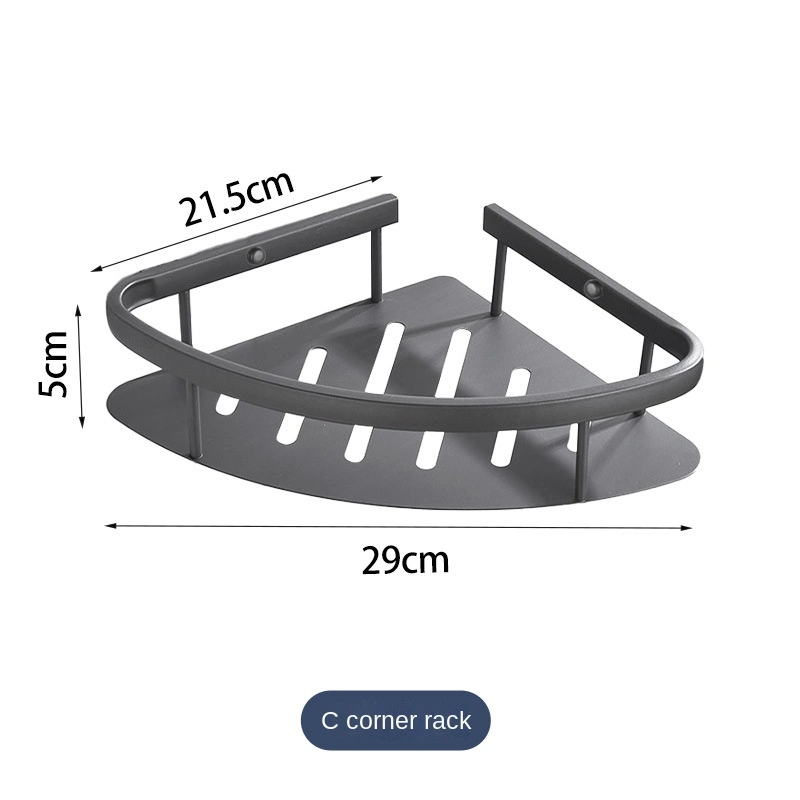 SUS304 Stainless Steel Bathroom Corner Shelf Storage Rack (Type C)