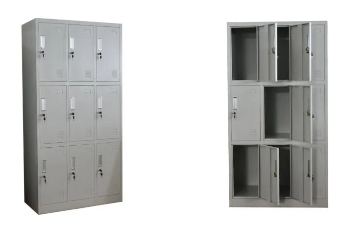 Luoyang Steel or Iron Storage Clothes 9 Door Lockable Employee Locker