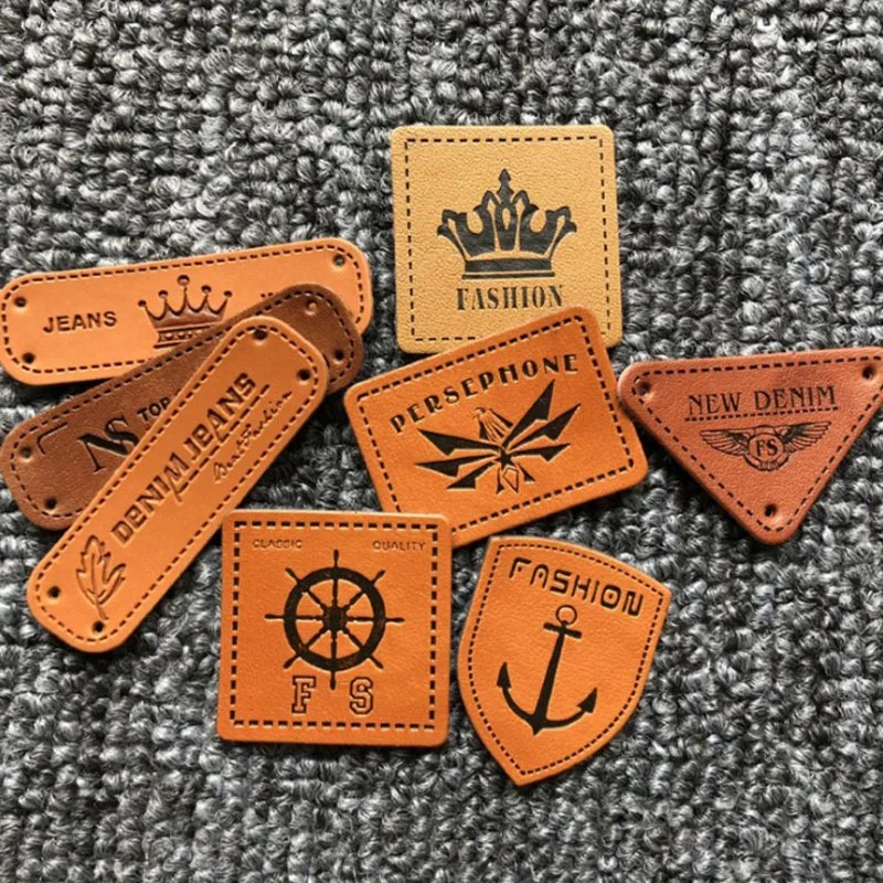 Wholesale High Quality Custom Waterproof Leather PU Crest Fabric Tags Woven Label for Garment Accessories