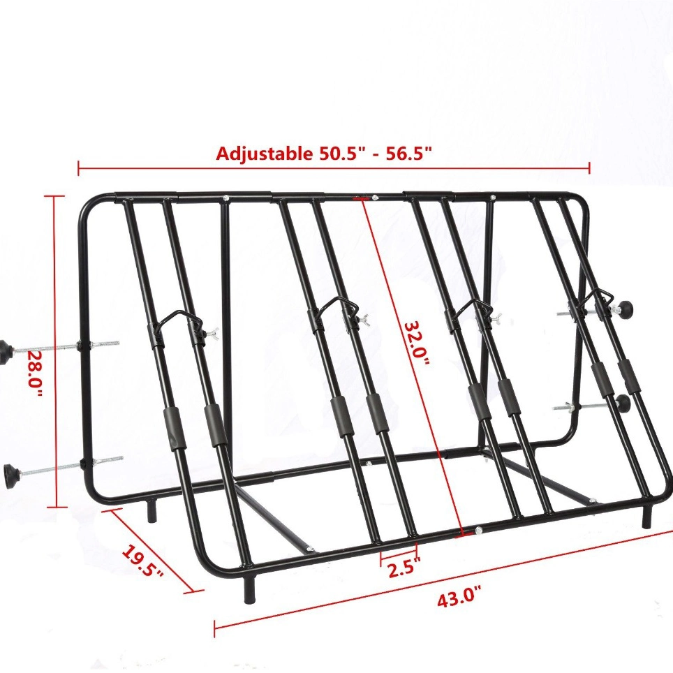 China Steel Wheel Mounted Transit 4 Bike Carrie Rack for Truck