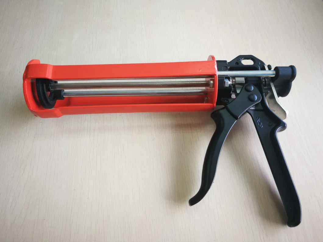 Cordless Caulk Gun with Pneumatic Power Red Metal 9&quot;