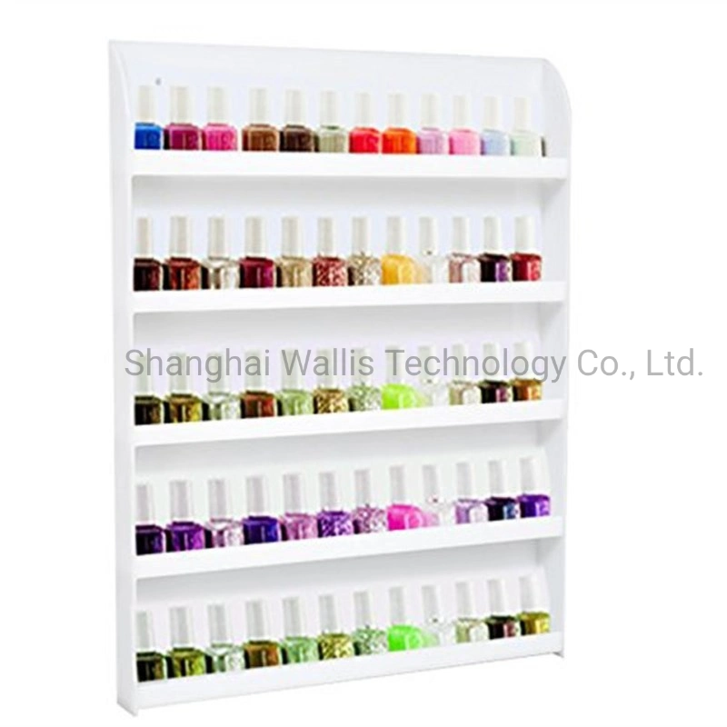 Wall-Mounted White Multi-Layer Nail Polish Display Stand Acrylic Cosmetic Display Stand