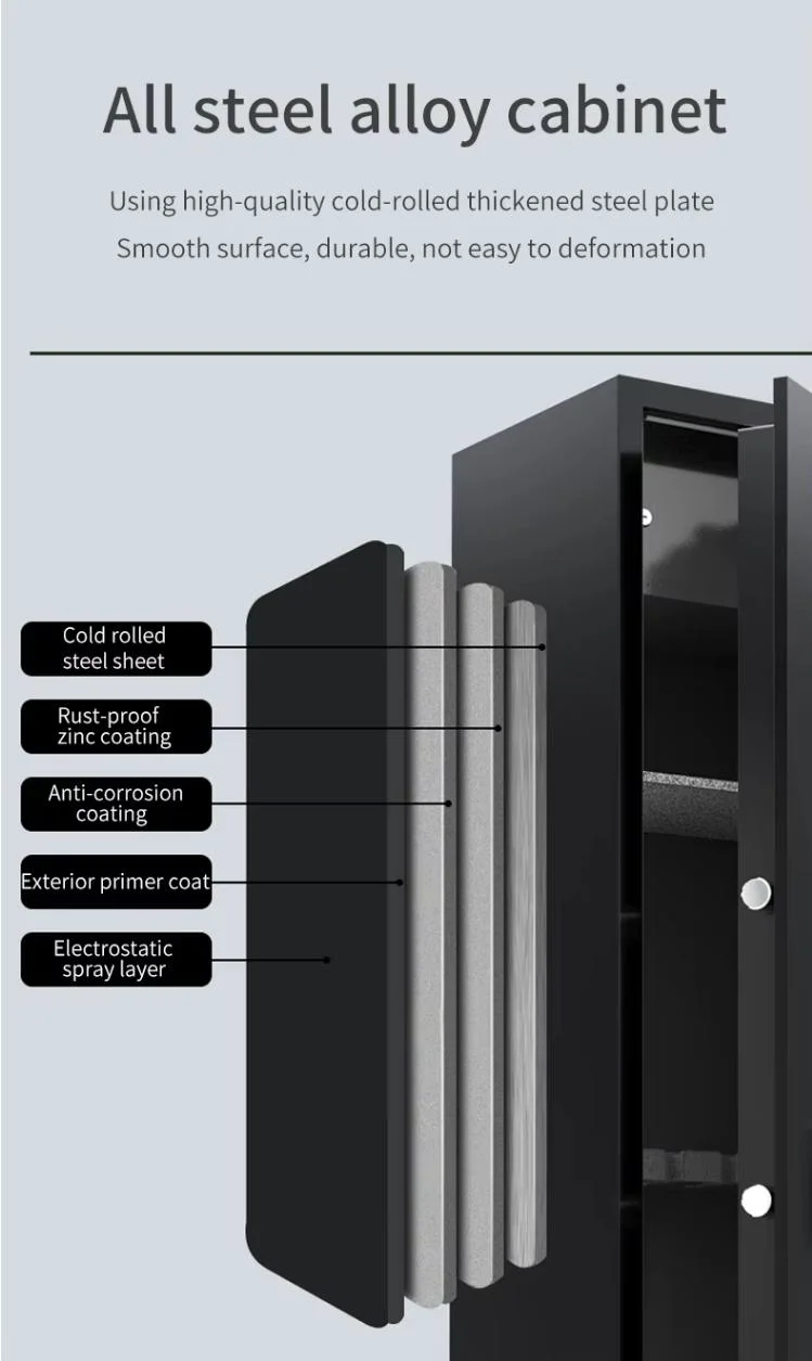 Factory Direct Facial Recognition Unlock 5 Guns High Security Metal Gun Cabinet