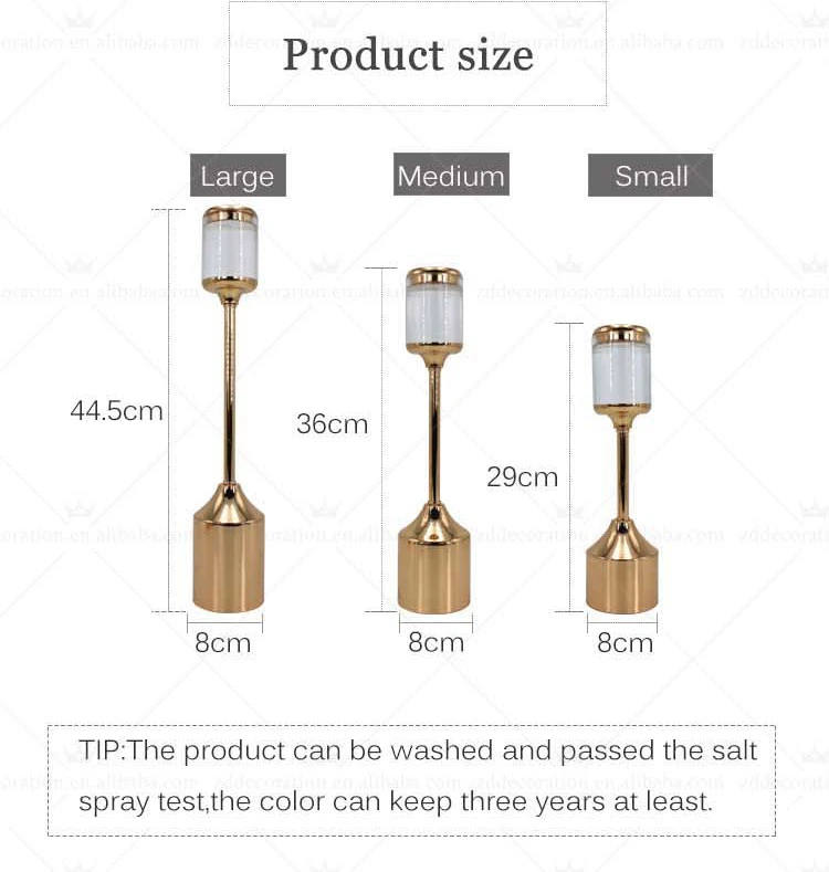 Professional Gold Candle Holders Set Acrylic Candlesticks for Home Housewarming Gift