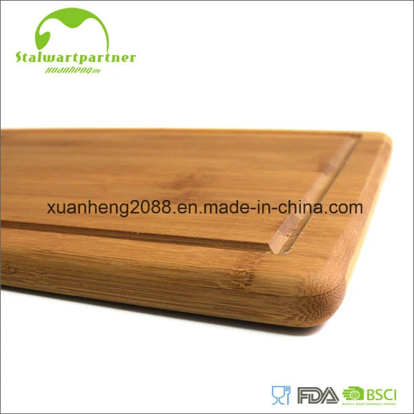 Natural Bamboo Cutting Board Drip Groove Non-Slip Feet