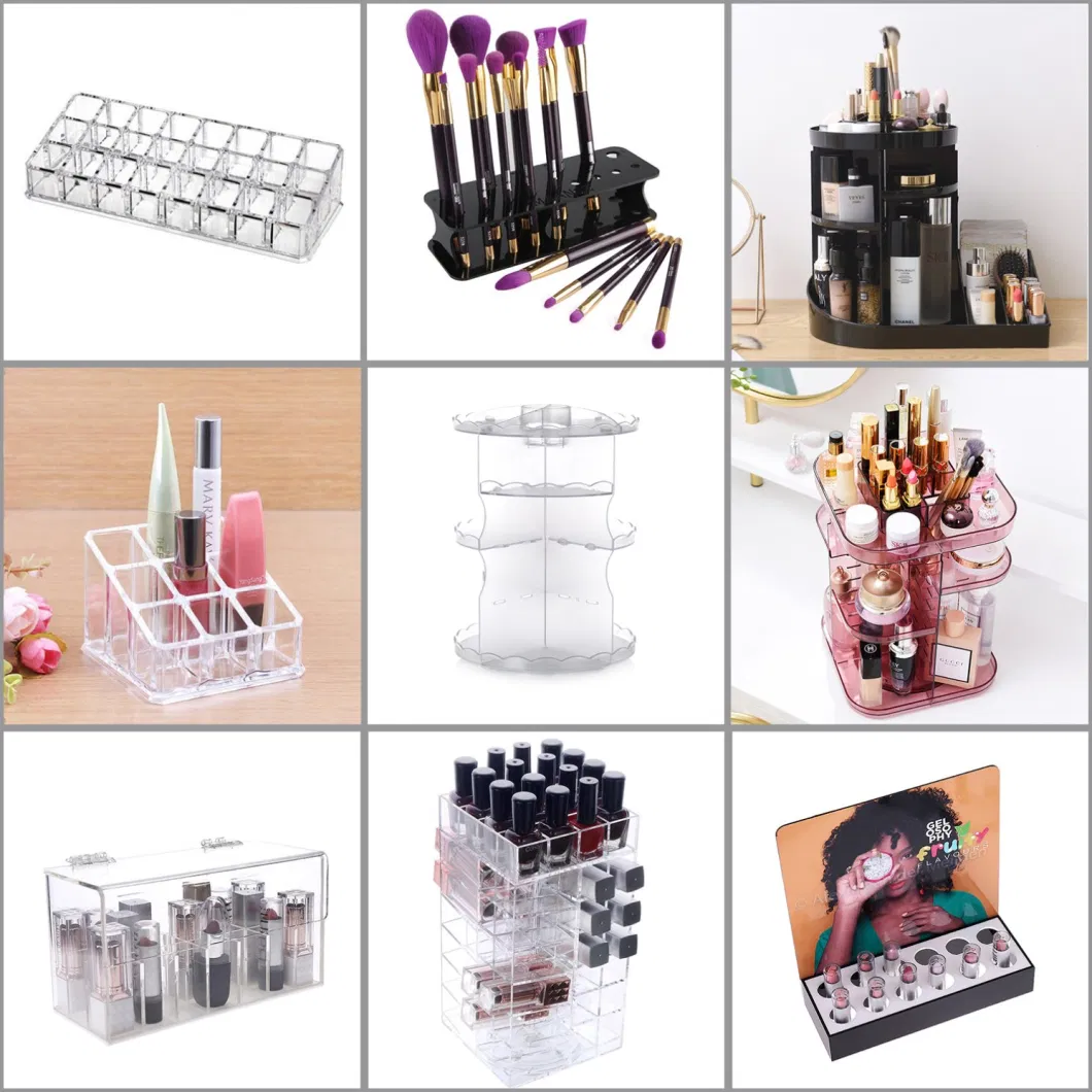 Wall-Mounted White Multi-Layer Nail Polish Display Stand Acrylic Cosmetic Display Stand