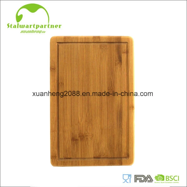 Natural Bamboo Cutting Board Drip Groove Non-Slip Feet