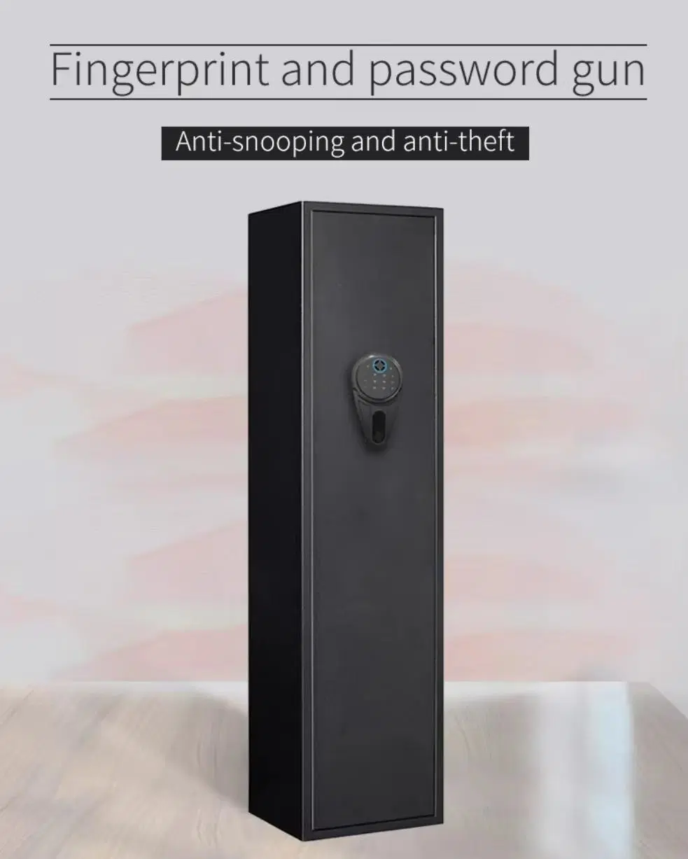 Fingerprint Unlock Electronic Password Unlock 5 Guns High Security Metal Gun Cabinet Home Safe