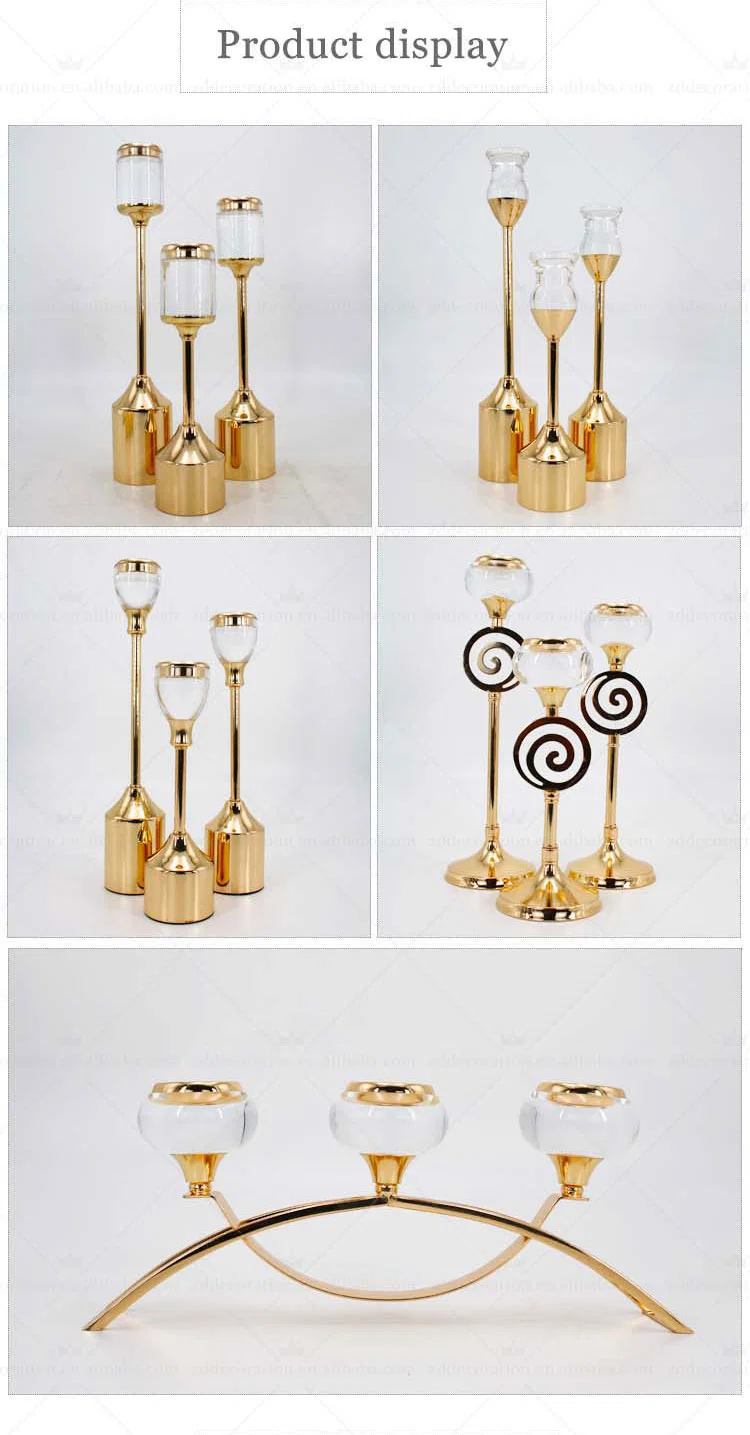 Professional Gold Candle Holders Set Acrylic Candlesticks for Home Housewarming Gift