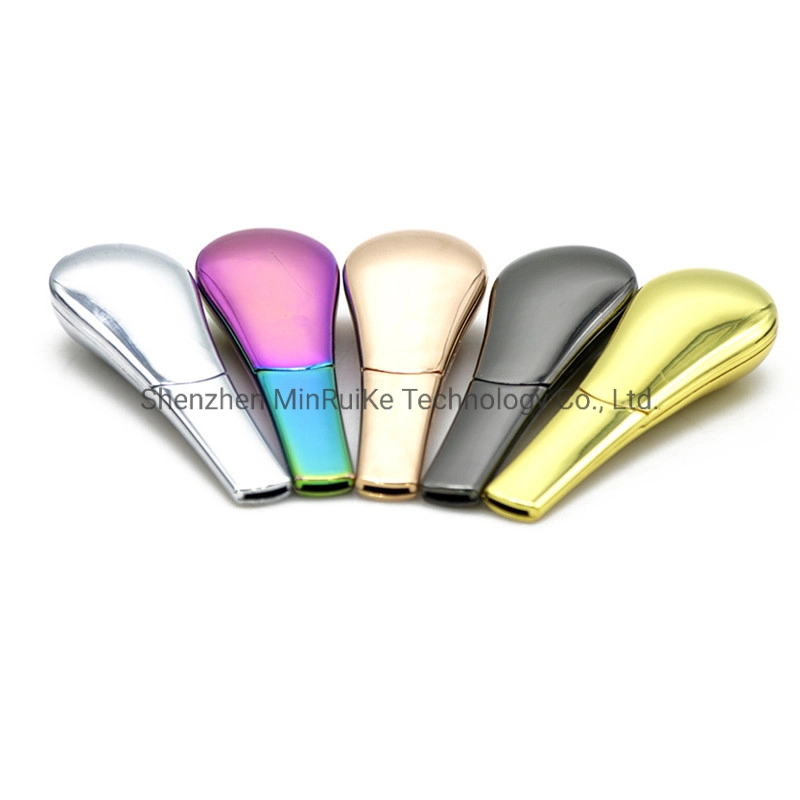 Zinc Alloy Rainbow Colormetal Spoon Pipe Gift Box Packaging Spoon Shape with Cover Metal Smoking 11 Colors Electronic Cigarette Accessories