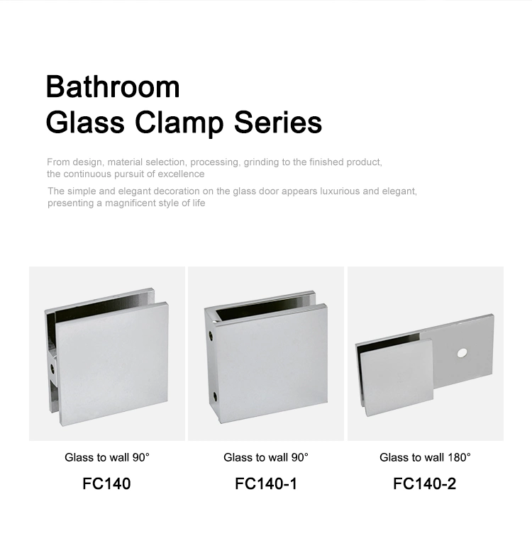 Frameless Glass to Wall 180 Degree Clip Square Glass Connector Glass Clamp