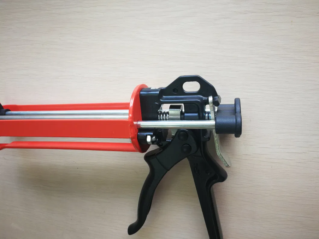 Cordless Caulk Gun with Pneumatic Power Red Metal 9&quot;