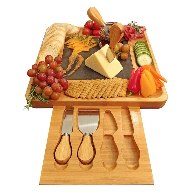 Bamboo Bread Cheese Cutting Board Set