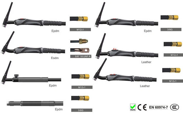 Rhk Gas Cooled Argon TIG9 Normal Handle with Accessories High Quality with 4m / 8m Length