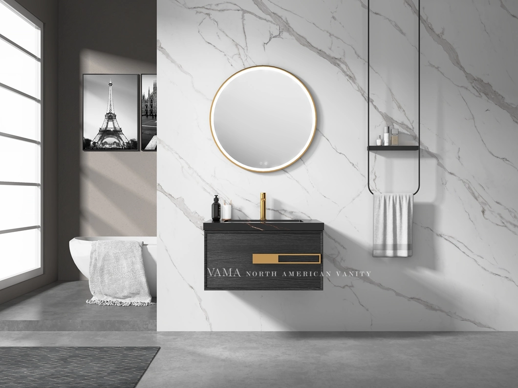 Vama 800mm Modern Mininalist Design Small Space Wall Mounted Bathroom Cabinet with LED Mirror A30508