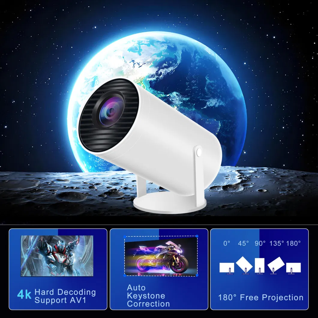 Hy300 HD Projection Version Portable Gun Barrel Home Outdoor Portable Mini Projector White Wall Limited Projection Screen