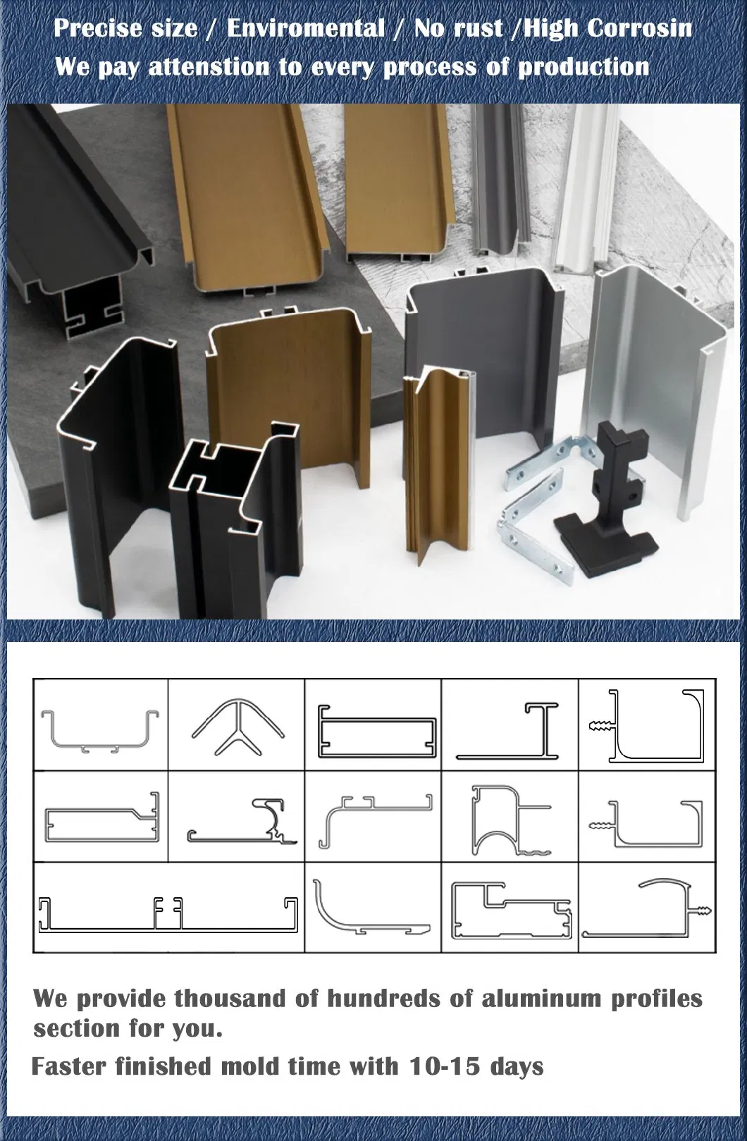 Wooden Grain Aluminium Construction Building Materials Profiles for House Building