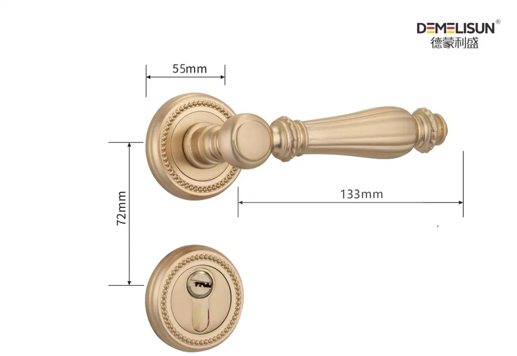 Zinc Alloy Safety Door Lever Handles for Home Room Interior Bedroom Bathroom