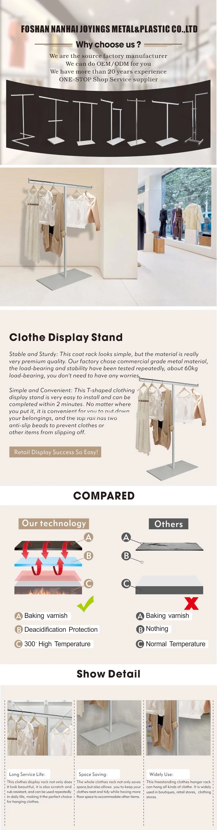 2- Arm Clothes Display Stand Clothing Shops Display Stand Stainless Steel Garment Display Stand