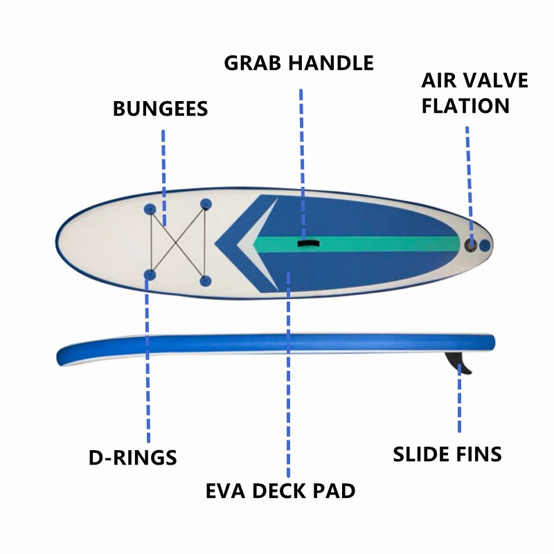 Direct Factory Hot Selling Inflatable Stand up PVC Double Lawyer Wooden Color Sup Paddle Board ODM&OEM Yoga Board with Customer Logo10&prime;&prime; for Wholesale