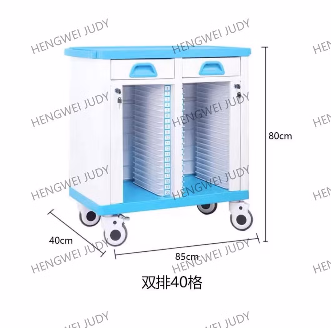 Hospital ABS Plastic Folder Record Cart 100 Cases History Trolley for Patient