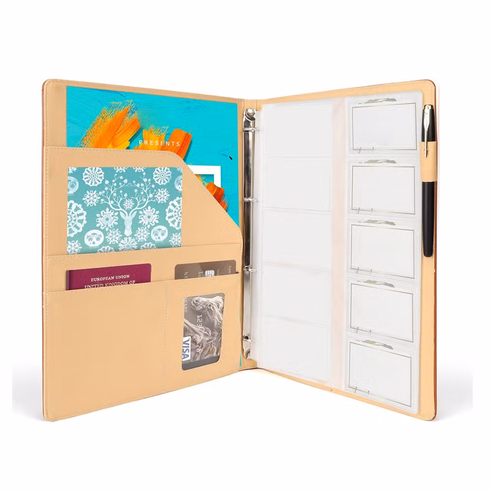 Custom Logo Business Expandable Case 4 Ring File Folder Portfolio Folder Binder