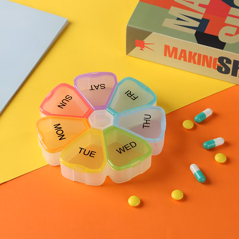 New Model Flower Shaped 7 Days Pill Organizer and Case