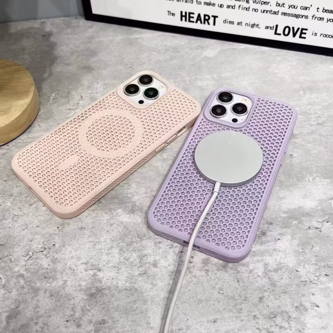 Matte Slim Heat Dissipation Cooling Mesh Magnetic Case Shockproof PC Silicone Cover