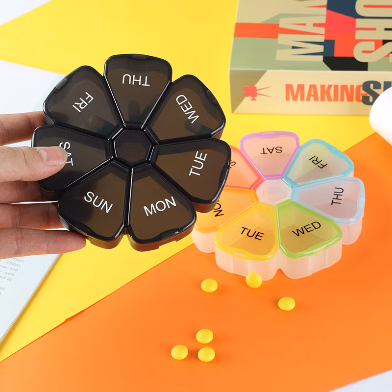 New Model Flower Shaped 7 Days Pill Organizer and Case