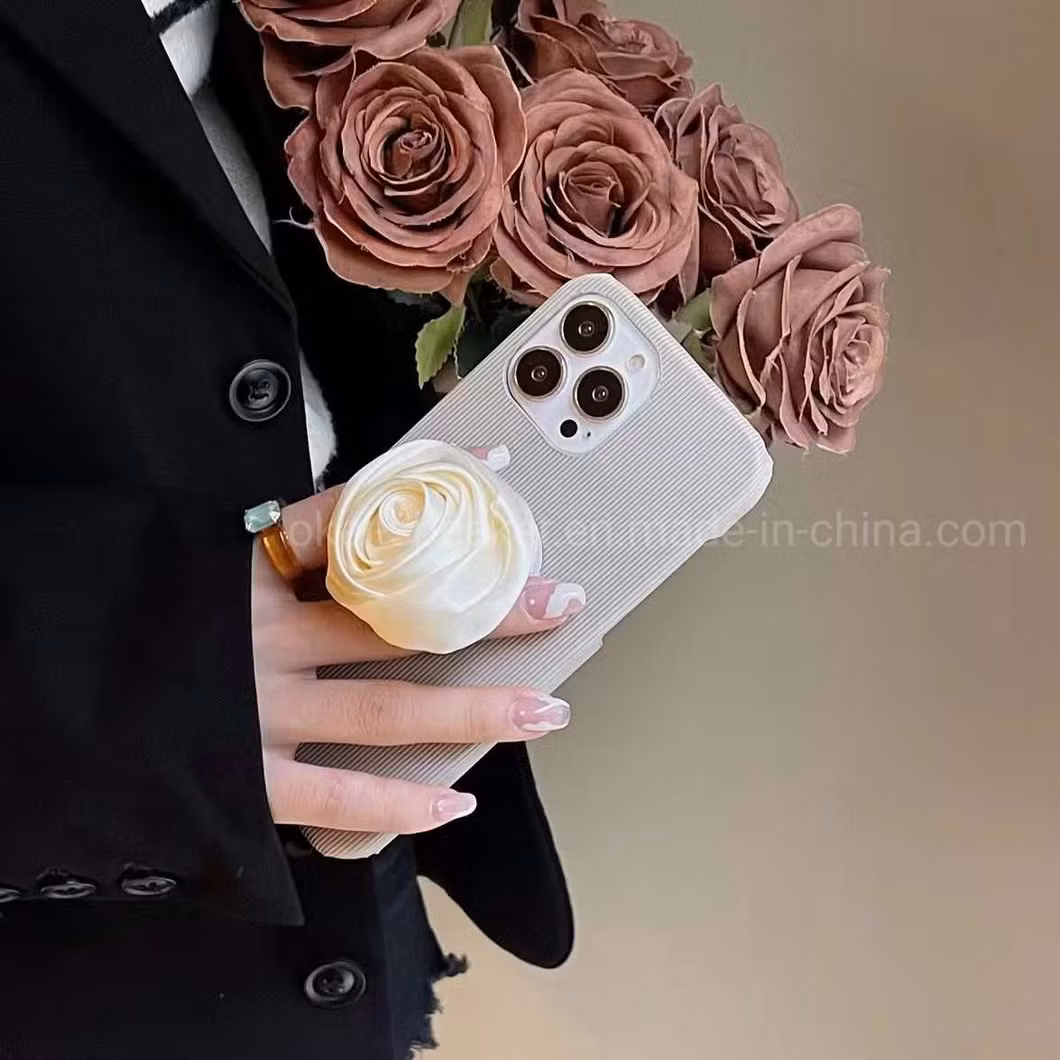New Elegant Designer Style Flower Rose Mobile Phone Holder Cell Phone Case Cover