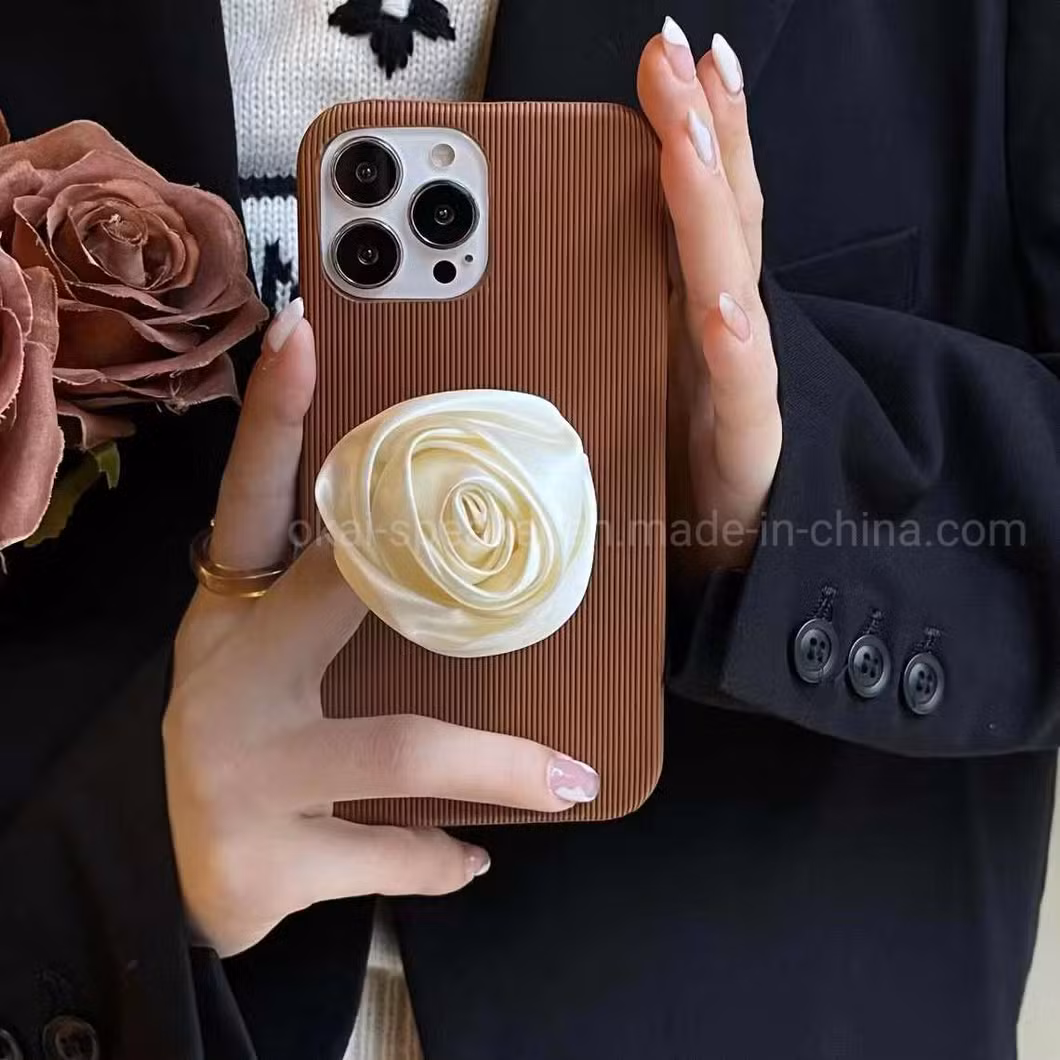 New Elegant Designer Style Flower Rose Mobile Phone Holder Cell Phone Case Cover