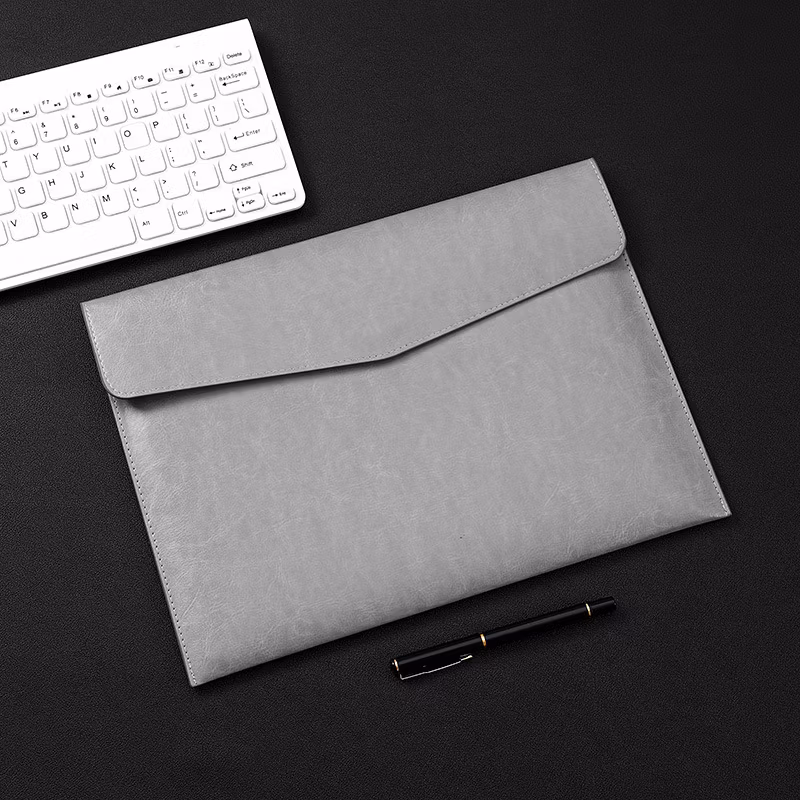 Red PU Leather A4 File Folder Document Holder Waterproof Portfolio Envelope Folder Case with Snap Closure