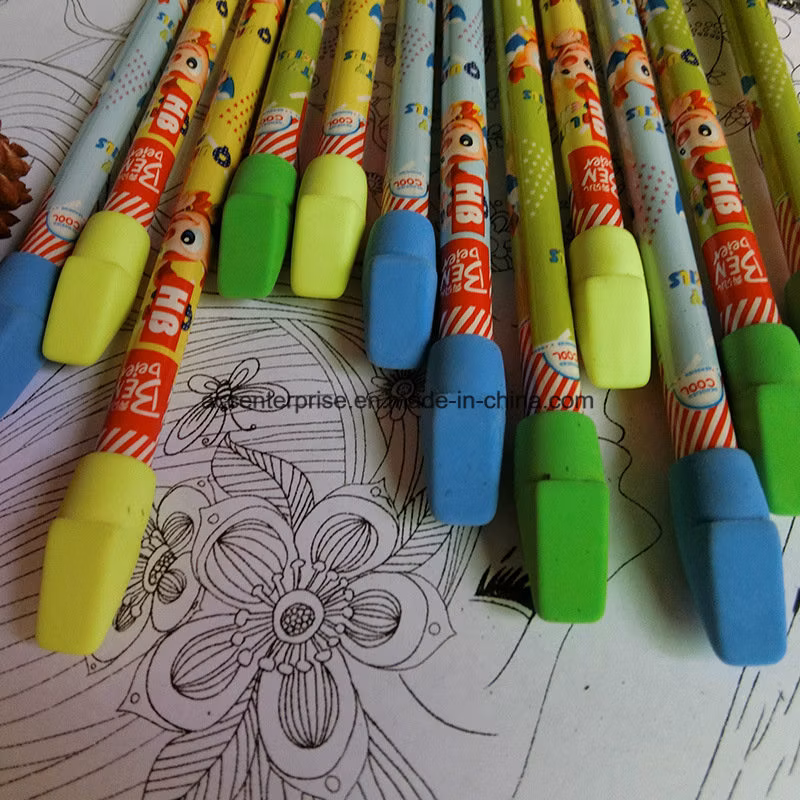 Hot Stamping Black Wood Pencil with Eraser