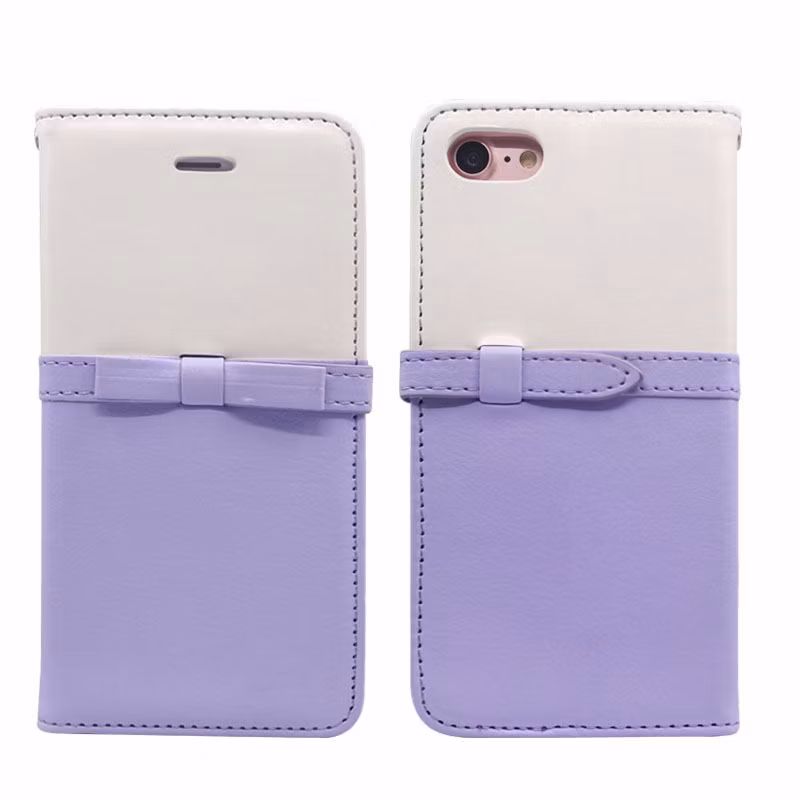 New Design Fashion Bow-Tie Case Flip Wallet Leather Case for iPhone X