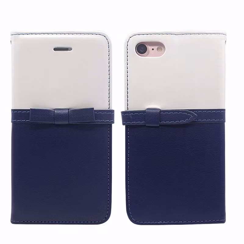 New Design Fashion Bow-Tie Case Flip Wallet Leather Case for iPhone X