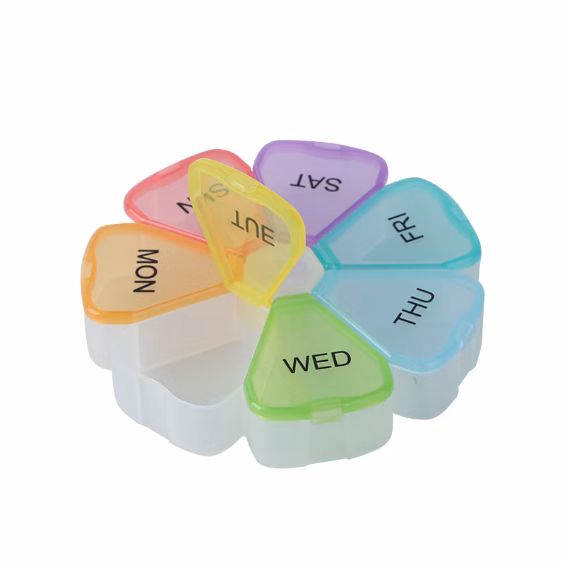 New Model Flower Shaped 7 Days Pill Organizer and Case