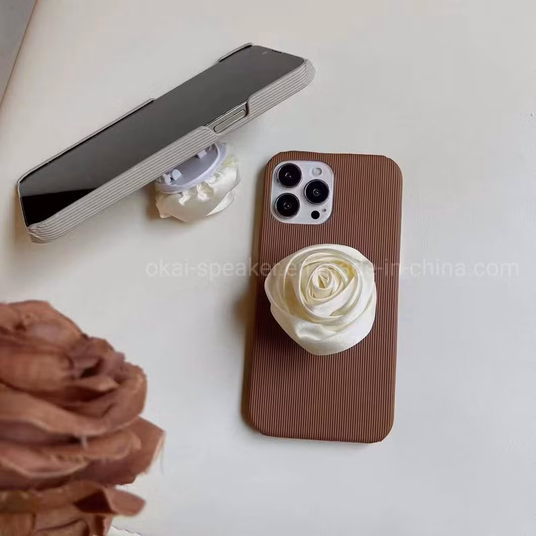New Elegant Designer Style Flower Rose Mobile Phone Holder Cell Phone Case Cover