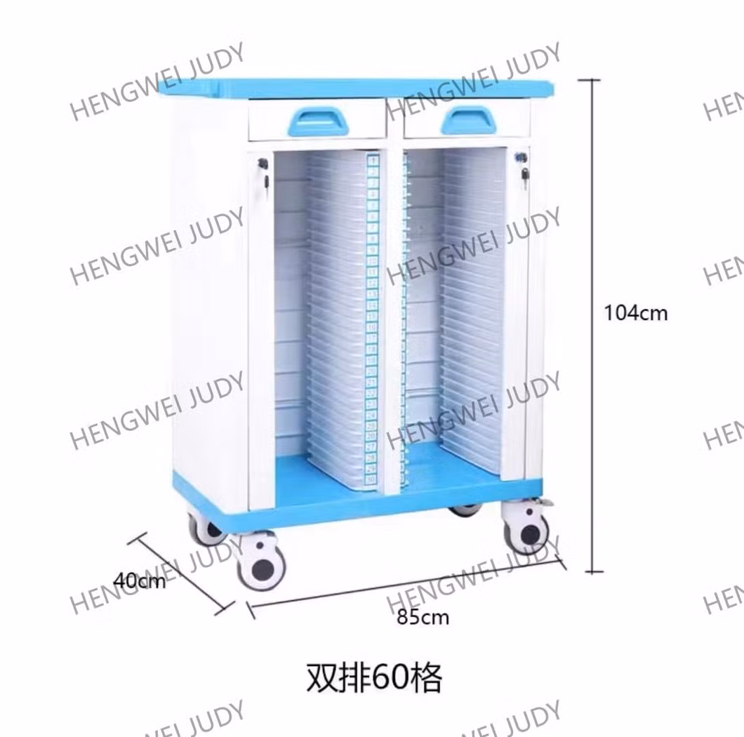 Hospital ABS Plastic Folder Record Cart 100 Cases History Trolley for Patient