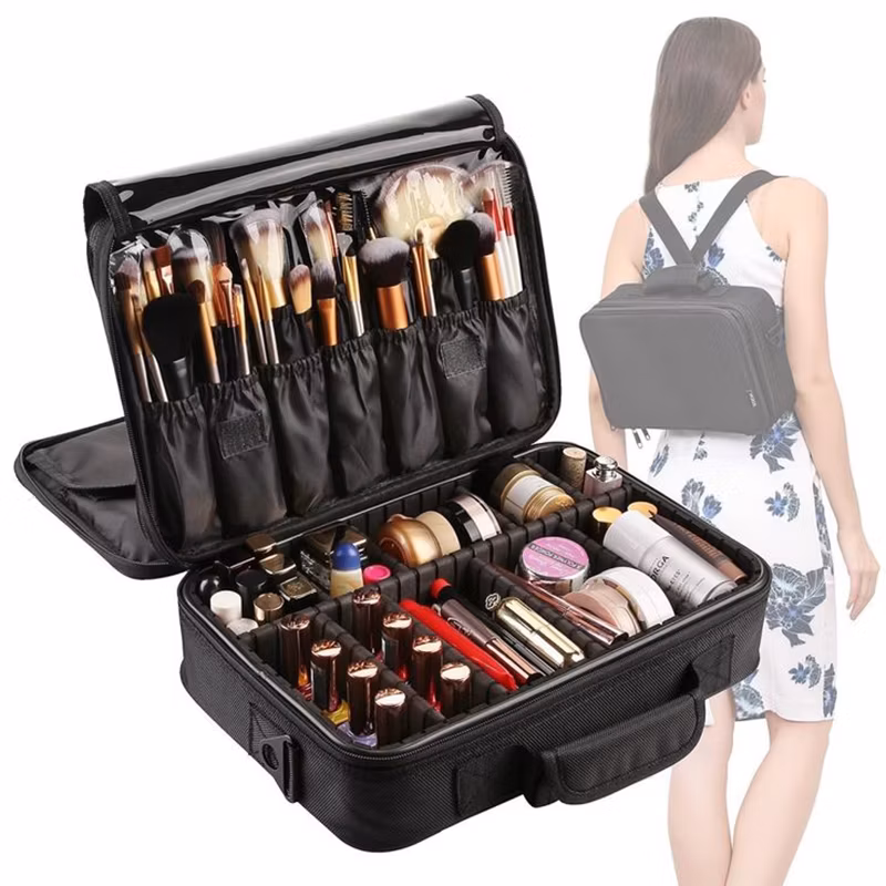Custom Cosmetic Bags Portable Makeup Bag Travel Luxury Elegant Cosmetic Case